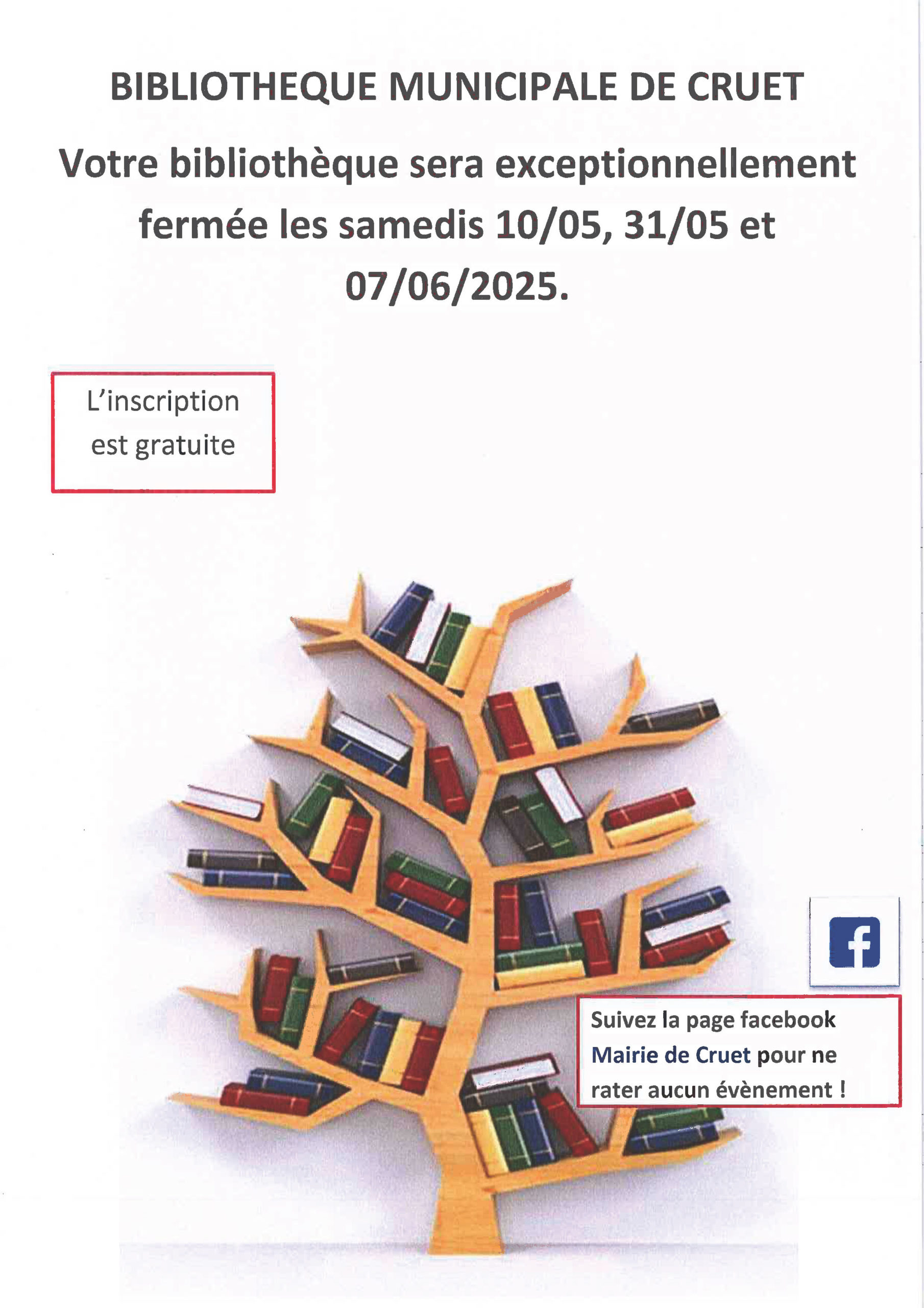 Fermeture de la bibliothèque