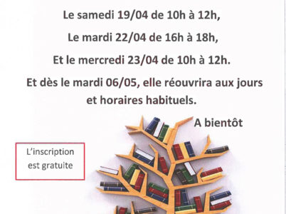 La bibliothèque pendant les vacances de printemps
